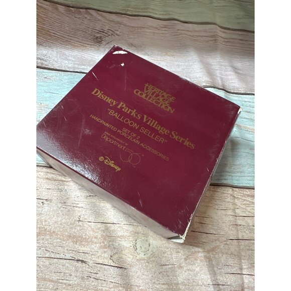 Disney Parks Village Series Balloon Seller Set of 2 Handpainted Porcelain - Picture 3 of 4